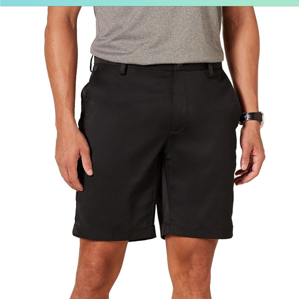 Classic Men's Black Slim Fit Golf Shorts 38